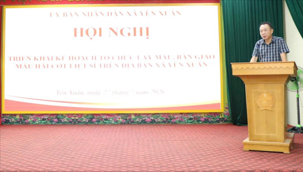 Xã Yên Xuân triển khai kế hoạch lấy mẫu, bàn giao mẫu hài cốt liệt sĩ phục vụ giám định ADN