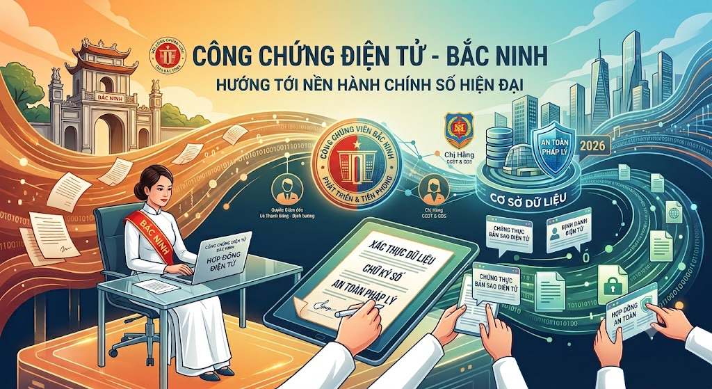 Bắc Ninh: Bước tiến đột phá với Công chứng điện tử – Tiết kiệm thời gian, bảo đảm an toàn pháp lý